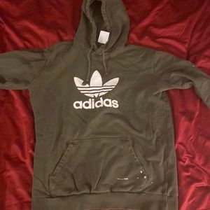 Green adidas hoodie (M) and black adidas shirt (L) teen boy
